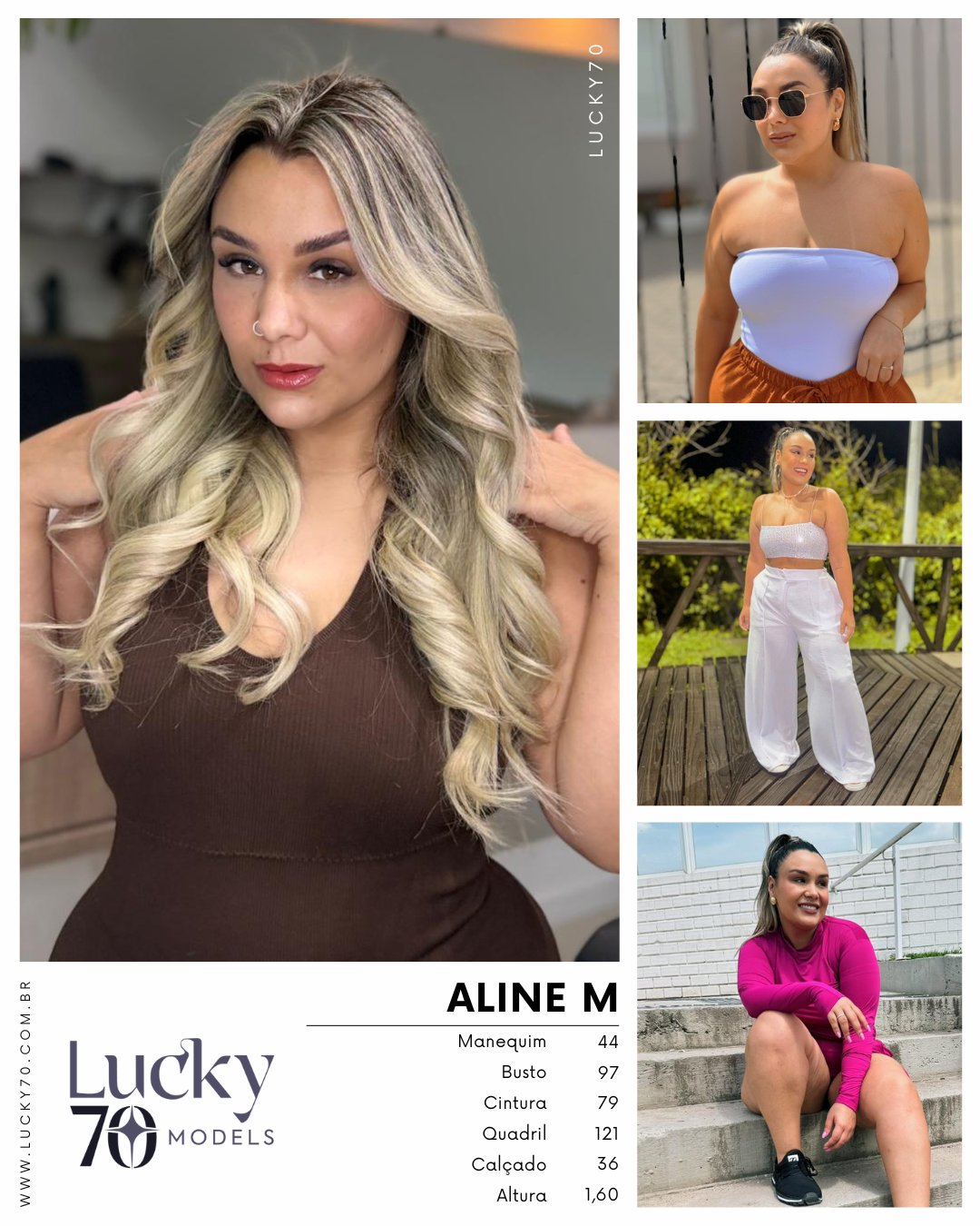 Modelo profissional ALINE M na Lucky70
