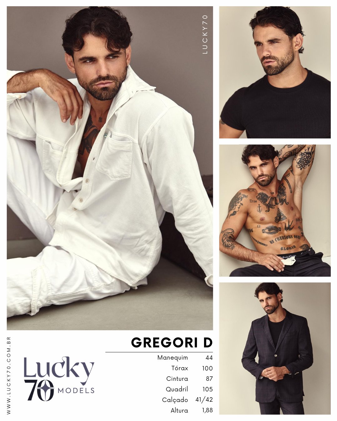 Modelo profissional GREGORI D na Lucky70